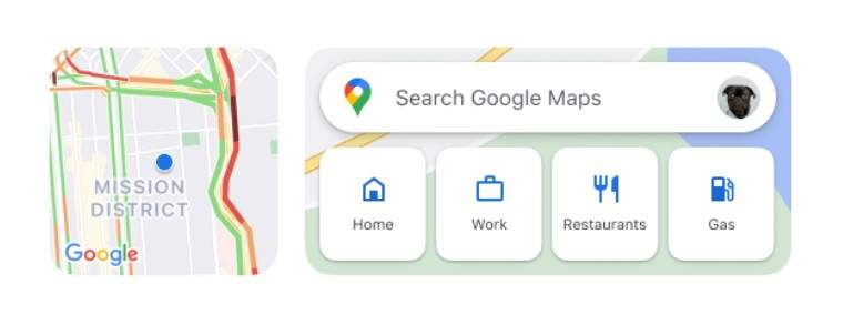 Google Maps widgets to see live traffic conditions nearby