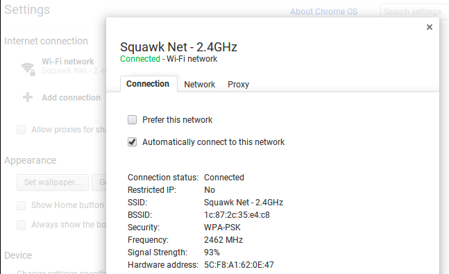 Find IP Address, MAC Address, and Other Network Connection Details on Chrome OS