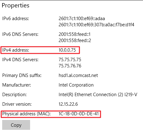 Find IP Address, MAC Address, and Other Network Connection Details on Windows 10