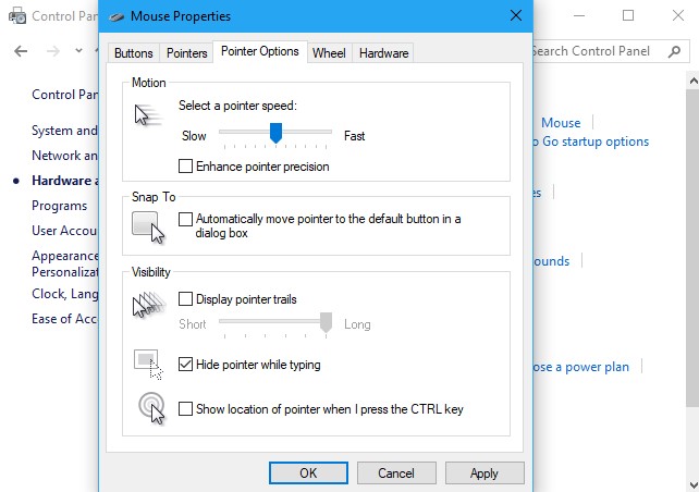 How to Disable or Enable Enhance Pointer Precision