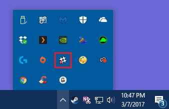 Open Up Hidden Icons and Right-Click Them