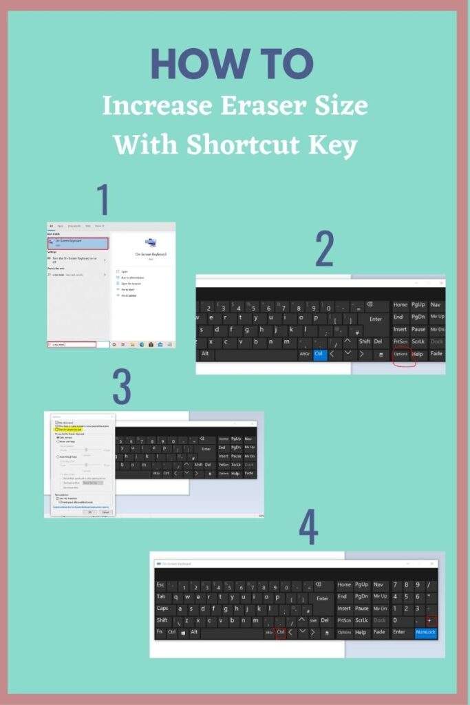 How to increase Eraser Size With shortcut key