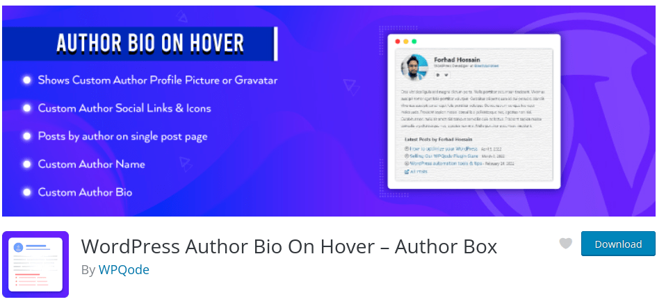 Author On Hover