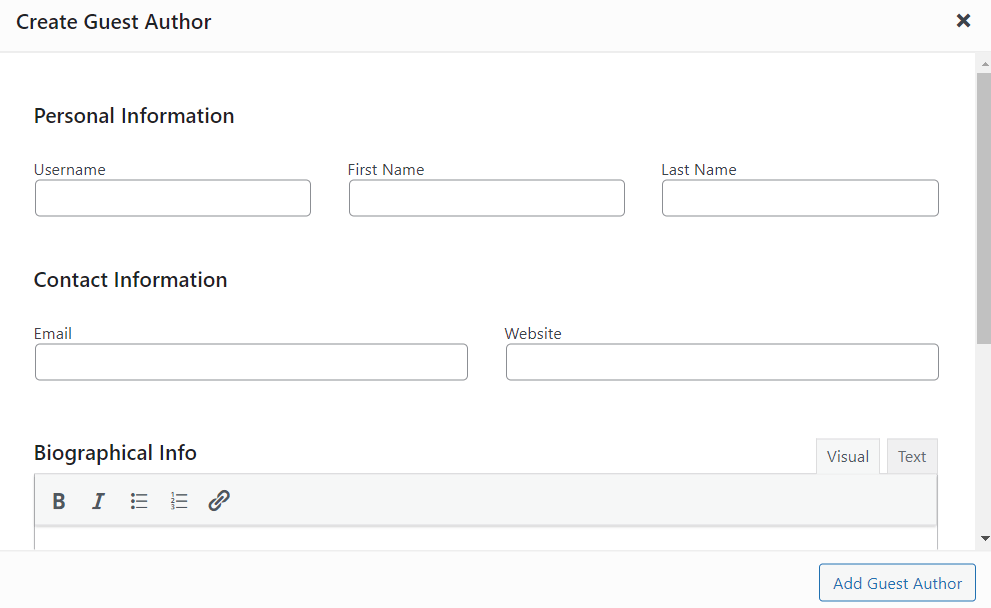 Simple Author Box Create Guest