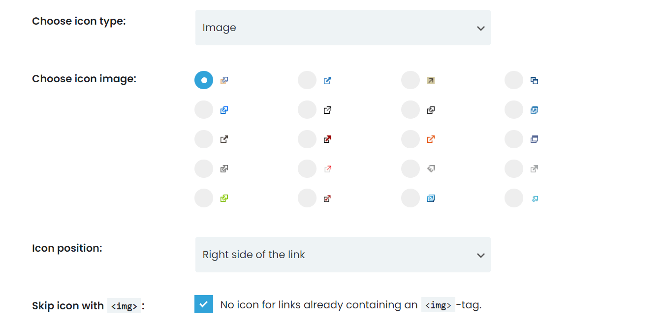 Icon Settings