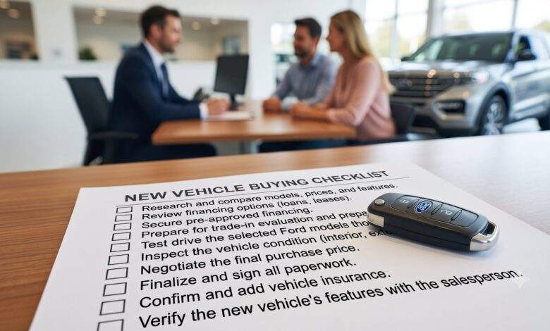 car buying checklist for Washington shoppers reviewing vehicle options at local dealership