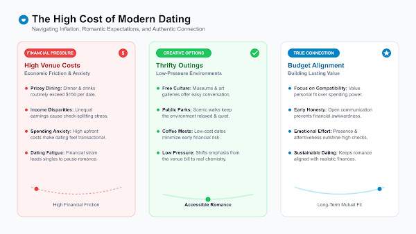 Couple walking in a park enjoying a casual, budget-friendly date