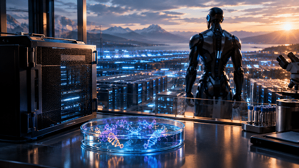 AI extinction risk concept showing artificial intelligence and real-world safeguards